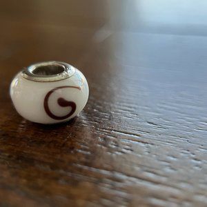 Brown Swirl Bead - 925 Sterling Silver